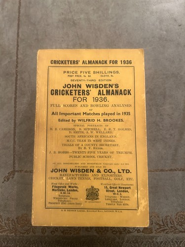 1936 wisden paperback with - paperback,