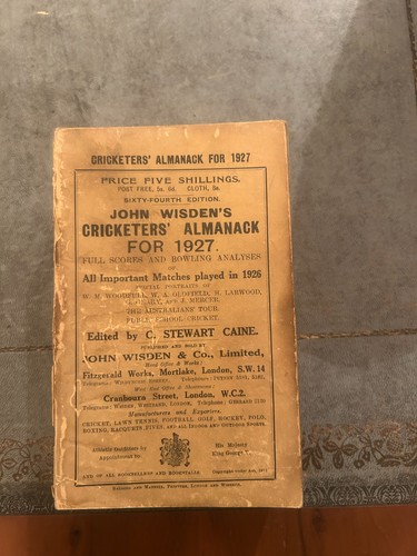 1927 wisden paperback - wisden,